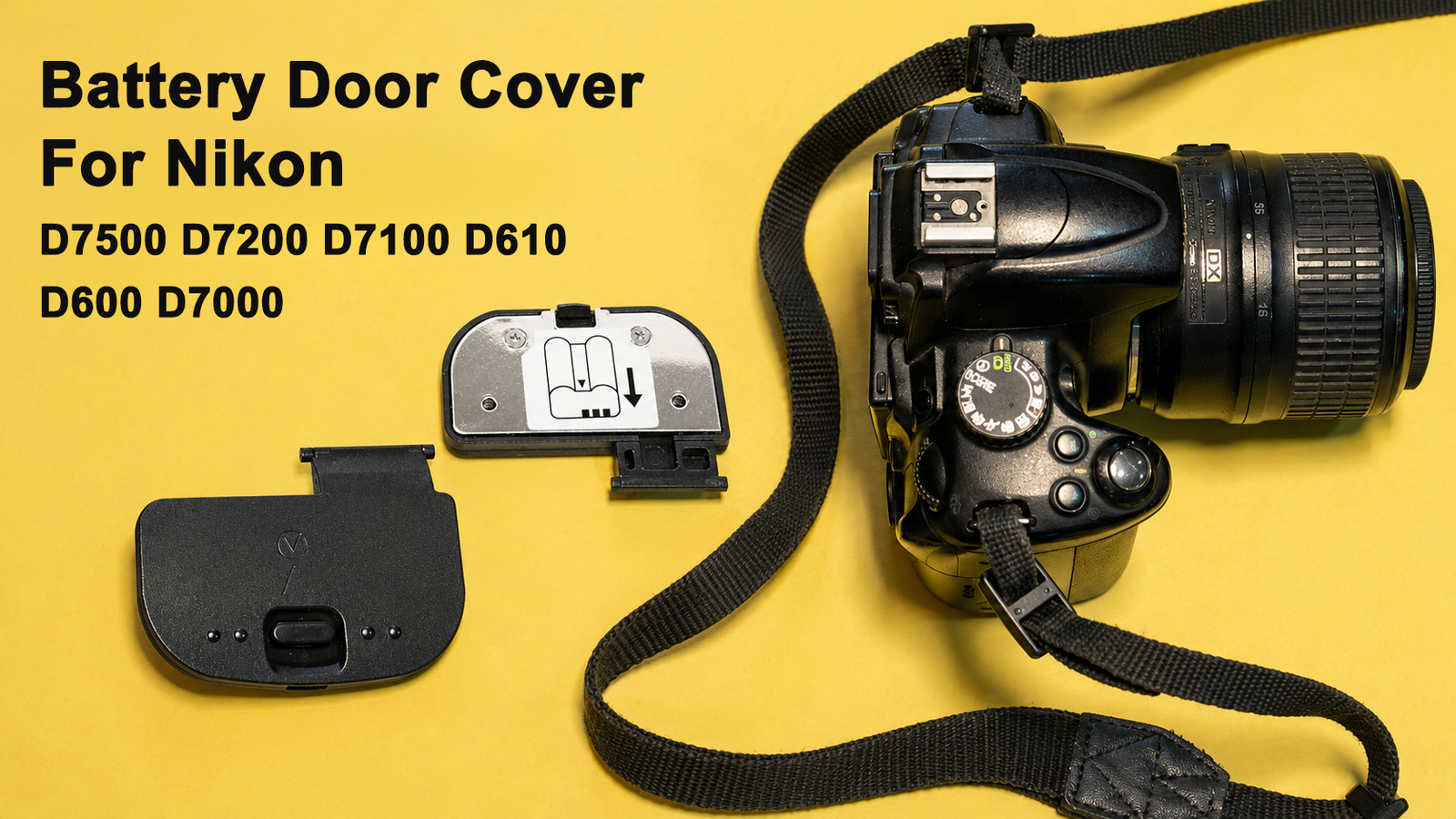 How to Replace a Nikon D7500, D7200, or D7100 Battery Door Cover
